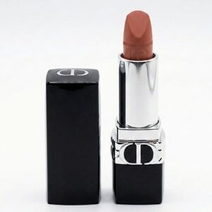 Dior Rouge Lipstick 424 Nude Fauve Satin Refillable Case Luxury Makeup